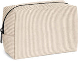 Cosmetic Case - Corduroy Bag with Black Zipper