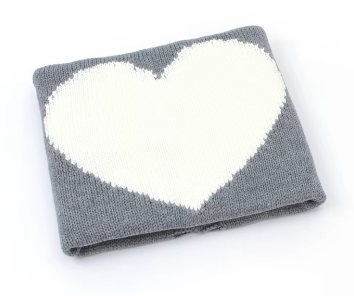 Baby Blanket - Knit Blanket with Center Heart