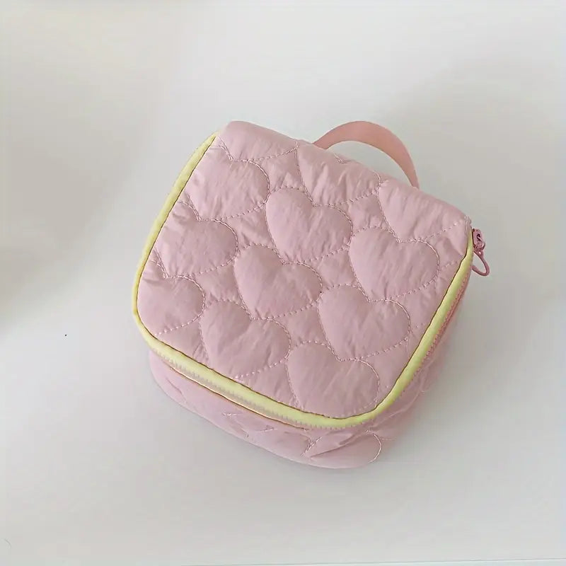 Cosmetic Case - Puffy Pastel Hearts